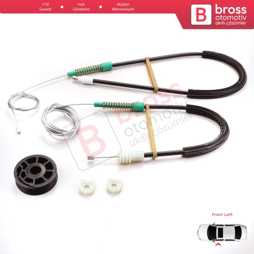 Volvo C70 MK1 872 1996-2002 2-Kapı Coupe 9467884 İçin Sol Cam Kriko Tamir Seti